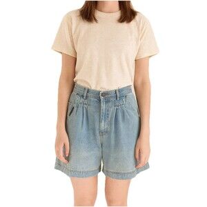 Vintage Together Denim Shorts Size 12 Pleated Jorts Fun Pocket